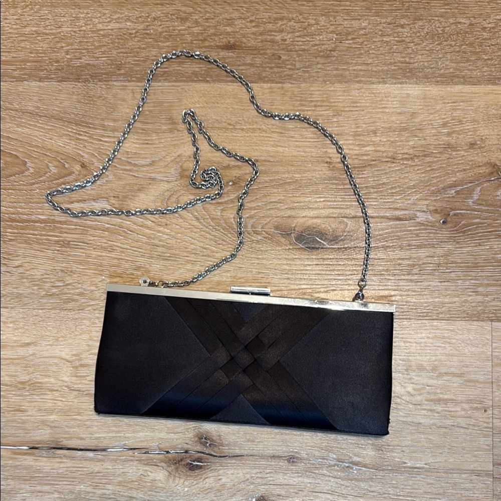 Elegant Black Clutch with Chain Strap